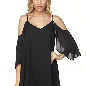 Cold shoulder black tunic